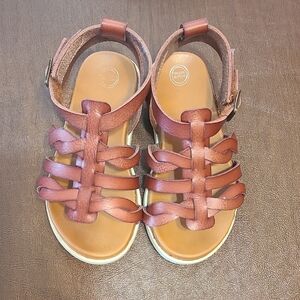 Brown Gladiator Sandals with Ankle Strap